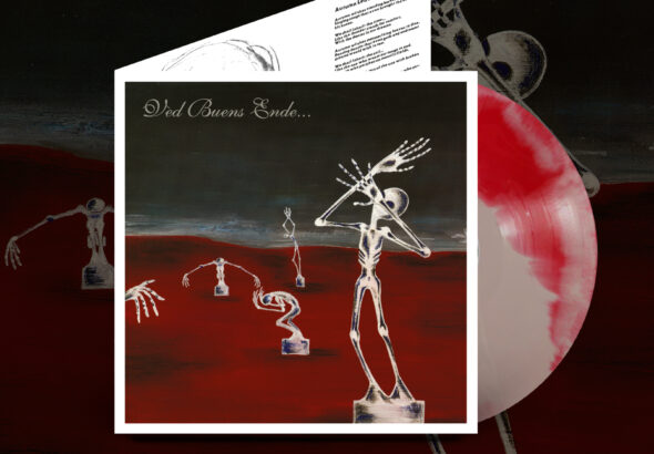 SSR120LPGR Ved_Buens_Ende_Written_vinyl_red_grey_swirl_transparent